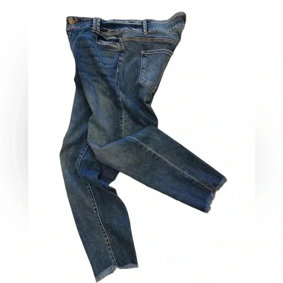 Bridge By Gly  High Rise Skinny Medium Wash Raw Hem Jeans Size 32 - Picture 5 of 9